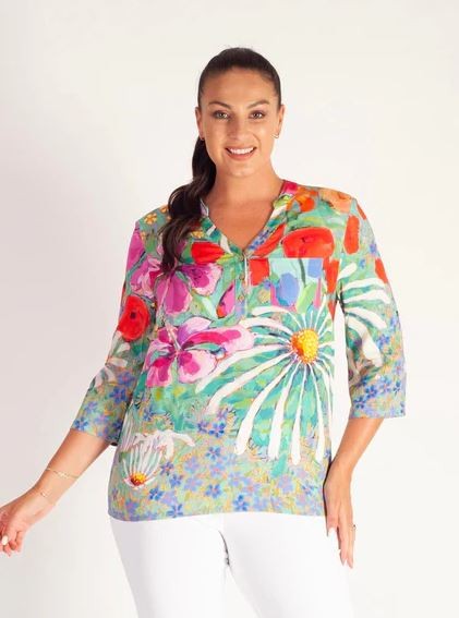 Green multi color print